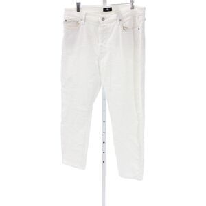 7 For All Mankind Womens Straight Jeans White High Rise Size 32